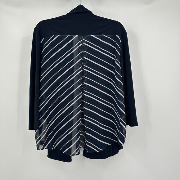 Chicos Womens Sheer Back Topper Jacket XL Minimalist Chic Modern Layering‎ - Picture 2 of 9